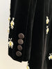 High Street F/W Designer Jacket Women's Single Button Rhinestone Diamonds Beaded Bee Velvet Long Blazer