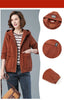 Corduroy Short Coat 5XL Women's Spring Autumn Korean Loose Solid Hooded Jacket Casual Female Zipper Coat Tops