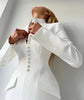 Long Sleeve Single-breasted Sexy Mini Blazer Dress Women Turtleneck Two Pocket Club Party Blazers Dress Office Lady