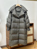 Women White Duck Down Long Jacket Autumn Winter Warm Casual Over Size Loose Outwear Soft Comfortable Coat