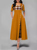 Women's Irregular Lattice Patchwork Long Dresses Vintage Buttons O Neck Half Sleeves Casual Lady Commuting Dress