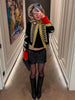 Napoleon Golden Button Patchwork Jacket Women Stand Collar Long Sleeve Panelled Slim Short Coats Chic Lady Outerwears