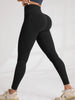 Women High Waist Seamless Yoga Pants Letter Sand Washed Hip Lifting Tight Waist Exercise Outdoor Sports Leggings
