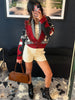 Fringe V-Neck Waist-Cinched Cardigan Open-Front Ribbed Cuff Autumn Causal Ethnic-Style Women Knit Top Vintage Lady Coat
