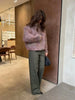 Women Round Neck Tweed Jacket Fringe Trim Long Sleeve Open Front Cropped Texture Outerwear Lady Elegant Daily Street Coat