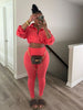Street Women's Set Zipper Fly Crop Sweatshirt and Jogger Sweatpants Elegant Fall Sportwear Two 2-Piece Set Outfits