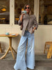 Stand Collar Side Placket Suit Jacket Women Elegant Long Sleeve Button Pocket Loose Coats Spring Chic Office Lady Outerwears