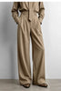 Minimalist Women Stripe Shirt Autumn Lapel Concealed Placket Loose Wide Leg Pants Casual Trousers Separate 12623109