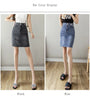 Autumn Plus Size Skirt For Women High Waist Large Size Slit Black Or Blue Jeans Skirts Korean Slim Jupe Femme