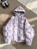 Women Parkas Knitted Hooded Puff Cotton-padded Jacket Fake Two Pieces Loose Warm Thicke Cotton Coat Female Outerwear Overcoat