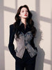 Black Stitching Denim Polo Collar Waist Shirt Woman Autumn Korean Denim Shirt Tops Casual Female Windbreaker