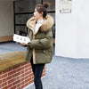 Cotton-Padded Jacket Women Winter Heavy Wool Collar Parkas Short Coat Female Thick Warm Down Cotton Overcoat Ladies Top