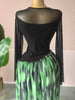 Women Mesh Print Full Sleeve O-neck Elegant Long Maxi Dress Fall Birthday Holiday Evening Sexy Party Dresses Vestidos