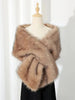 Elegant Faux Fox Fur Shawl Women Scarf Collar Winter Warm Cape Wedding Solid Pashmina Plush Wrap