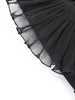 Women Black Organza Ruffles Big Size Blazer Lapel Long Sleeve Loose Fit Jacket Spring Autumn 1DE392101