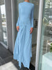 Ruched Elegant Maxi Dress Women Daily Casual Skinny Full Sleeve Solid Gown Midnight Prom Party Long Bodycon