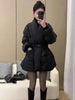 Cotton Padded Coat With Belt Long Sleeves Big Size Solid Warm Jacket Winter Female Streetwear 2Z288516