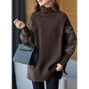 Women's Parkas Autumn Winter Loose Mid Long Casual Splicing knitted Warm Female Jacket Outwear Overcoat Woman