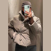 Warm Women's Detachable Scarf Collar Hooded Cotton Coat Solid Full Sleeve Buttons Pocket Thicken Jacket Winter Lady Outwear