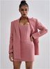 3 Pieces Herringbone Women's Suits Pants Set Top Bra+Blazer+Trousers or Skirt Formal Office Lady Prom Jacket Coat Winter Outfit