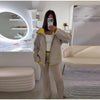 Spring Contrast Knitted Cardigan Jackets For Women Elegant Long Sleeve Pockets Zipper Sweater Street Lady Chic Outwear