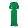 Elegant Knit Dress For Women White Slim O-neck Single Breasted Short Sleeve Long Dresses Female Spring Lady Robe T88X