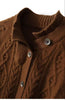 100% pure cashmere cardigan women's winter coat thickened loose knit sweater coat