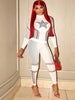 Stars Print 2 Piece Set Women Autumn O-Neck Full Sleeve Crop Tops+Leggings Matching Basic Streetwear Sporty Outfits