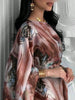 Middle Eastern Pullover Abayas Full Sleeve Loose Evening Dresses Elegant Kaftan Women Jilbabs Islamic Abaya Printed Maxi Dresses