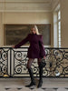 Chic Burgundy Blazer Mini Dress Women Full Sleeve Waist Cinching Slim Short Dresses Lady Daily Commute Vestidos