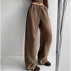 Polar Fleece Wide Leg Trousers for Women Oversize Style Loose Winter Thick Warm Sweatpants Y2K Vintage Thermal Pants