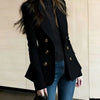 French High-grade Navy Blue Double-Breasted Blazer Jacket Outwear Women's Spring Loose Commuter Suit Jacket Top