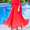 Women Long Sleeve Dress White Chiffon Spring Vintage Casual Maxi Dresses For Elegant Prom Clothes