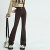 Women Jeans Cotton Denim Flared Pants Elastic Force Vintage Streetwear High Waist Slim Mom Harajuku Trousers Plus Length