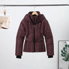 Casual Hoodie Thicken Belts Coats Women Solid Full Sleeve Stand Collar Closed Zippers Coat Female Winter Lady Outwears