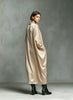 Satin Oversized Shirt Maxi Dress Lapel Collar V Neck Pockets Loose Flowy Minimalist Elegant Daily Casual Dress for Women