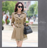 2026Spring Autumn Windbreaker Coat Women Slim Mid Long Lace Trench Coat Female Casual Double-breasted Outerwear Tops