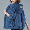 Corduroy Short Coat 5XL Women's Spring Autumn Korean Loose Solid Hooded Jacket Casual Female Zipper Coat Tops