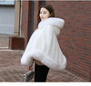 Black Fur Coat Women's Winter Shawl Cape Style Short Imitation Fox Fur Thick Hooded Windbreaker Female Warm Faux Fur Cloak
