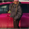 Chic Women Print Hooded Padded Jacket Oversized Zip Up Long Sleeve Warm Winter Coat Casual Daily Ladies Quilted Cotton Outerwear