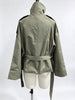 Women Cropped Trench Coat Faux Leather Spliced Epaulets Belted Waist Loose Fit Khaki Short Jacket Vintage Ladies Outerwear