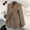 Retro Elegant Women's Long Sleeve Suit Jacket Casual Loose Fit Korean Autumn Casual Notched Collar Business Blazer Top