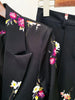 High Street Designer Suit Set Women's Elegant Floral Printed Single Button Blazer Flare Pants Suit 2pcs