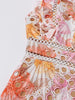 Colorblock Hollow Out Elegant Dress For Women Stand Collar Flying Sleeve High Waist Temperament Dress Female