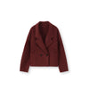 100% Pure Wool Short Coat Women Woolen Jacket Cropped Warm Relaxed Fit Chic Office Commuter Winter Outerwear