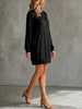 Simple Solid Color Women Sweatshirt Dress Crew Neck Long Sleeve Loose Fit Mini Dresses With Pockets Street Outfit