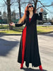 Women's Elegant Blazer Jacket Solid Black Slim Long Sleeve Extra-Long Splited Blazer Coat Female Formal Outerwear
