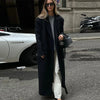 Elegant Solid Women Long Coat Single Breasted Turn-down Collar Loose Full Sleeve Lady Coats Spring Lady Street Outwears