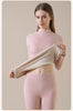 Women's Cashmere Silk Thermal Underwear Thermal Tops Warm Pants Thickened Solid Color Half Turtleneck Long Sleeve Winter Clothes