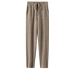 Cashmere Sweatpants Women Autumn Winter High Waisted Drawstring Pants Casual Knitted Harem Pants